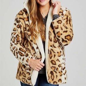 Altard State Reversible Leopard Fuzzy Cardigan